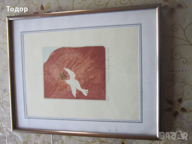 Стара картина офорт графика , снимка 8 - Картини - 25684905