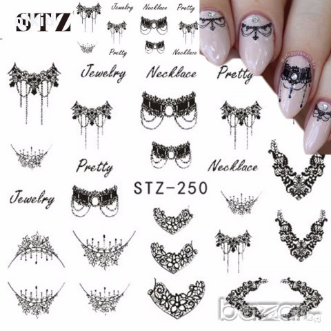 STZ-250 YZW-3020 чокър украшения и накити слайдер ваденки водни стикери за нокти маникюр