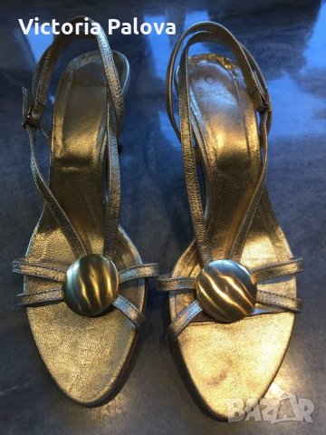 Златисти кожени сандали ROLLINI, снимка 9 - Сандали - 25194213