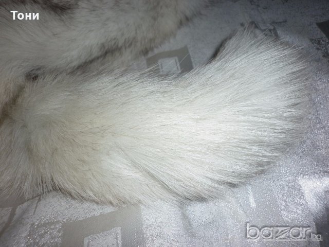  Шал яка от полярна бяла лисица , снимка 7 - Шапки - 19116831