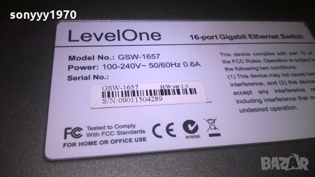levelone gsw-1657 16 port gigabit ethernet switch, снимка 14 - Суичове - 25722864