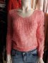 НОВО! СТРАХОТЕН пуловер в бяло-розово-сребристо, снимка 1 - Блузи с дълъг ръкав и пуловери - 24072593