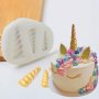 3 малки рога рог за Еднорог силиконов молд форма декорация и украса торта фондан бисквитки, снимка 1 - Форми - 20438409