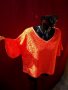 Оранжева непрозрачна блуза с дантела ХЛ, снимка 2