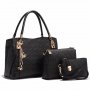 Нов модел луксозна дамска чанта от еко кожа - Модерен Сет комплект в Бяло и Черно 