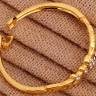 Елегантна гривна белезник от 9к попълнено злато и цирконии 20 лв., снимка 2 - Гривни - 7253781