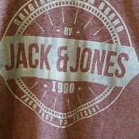 Мъж.тениска-"JACK & JONES"/-полиестер+памук+вискоза/-розов. Закупена от Германия., снимка 5 - Тениски - 21861840