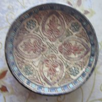 Уникална авторска глинен керамична чиния емайл маркировка, снимка 2 - Други - 25878865