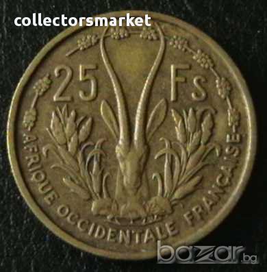 25 франк 1956, Френска Западна Африка, снимка 1
