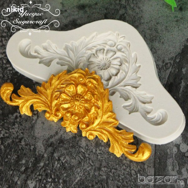ОР4 Тока орнамент борд кант силиконов молд форма декорация торта фондан шоколад и др., снимка 1