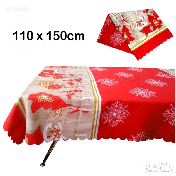 Коледна покривка за маса 110 x 150cm коледни мотиви, снимка 1