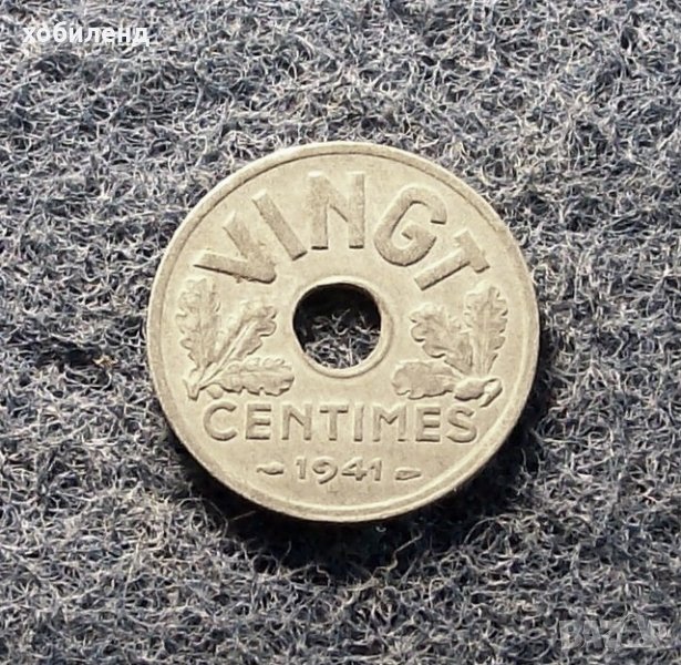 20 центимес Франция 1941, снимка 1