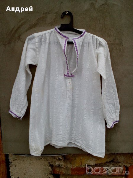 Старинна Мъжка кенарена риза за носия, снимка 1