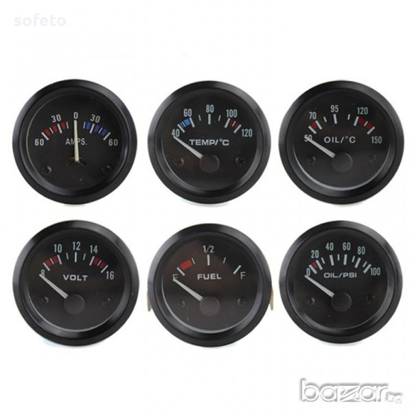 Измервателни уреди тип VDO тунинг уреди бустметър волтметър налягане манометри, снимка 1