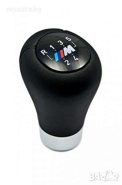 Топка за скоростен лост за БМВ BMW кожена 5 скорости  черна с хром , снимка 1