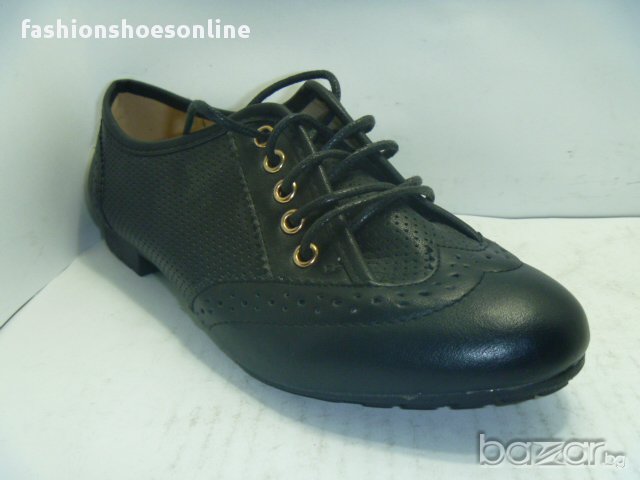 Дам.обувки Super Mode-6881,черни кожа връзки, снимка 2 - Дамски ежедневни обувки - 13963191