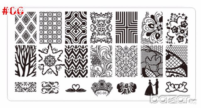 мотиви орнаменти плочка / щампа шаблон за печат на нокти - Нова BC-06