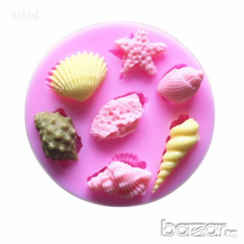Кръг морски рапани мида звезда силиконов молд форма декорация и украса фондан торта шоколад, снимка 2 - Форми - 18845037