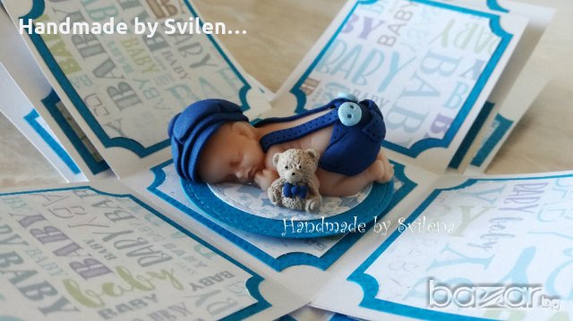 Бебешка кутийка-картичка, снимка 4 - Подаръци за кръщене - 21402438