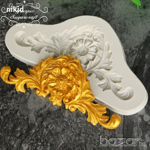 ОР4 Тока орнамент борд кант силиконов молд форма декорация торта фондан шоколад и др.
