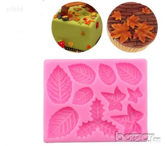 3 Вида листа Роза бръшлян коледна звезда листо силиконов молд форма за украса торта с фондан шоколад