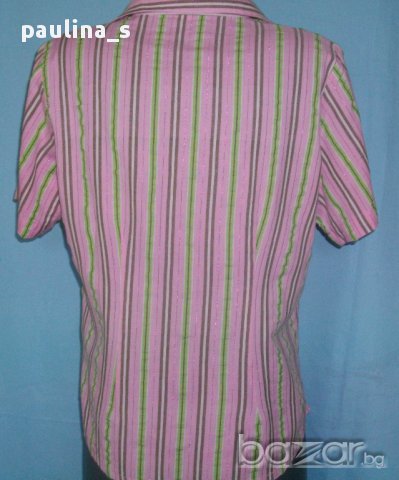 Два различни броя / Дамска риза от органичен памук в райе , снимка 3 - Ризи - 14505690