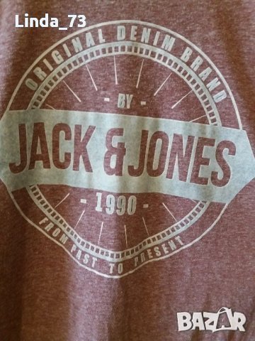 Мъж.тениска-"JACK & JONES"/-полиестер+памук+вискоза/-розов. Закупена от Германия., снимка 5 - Тениски - 21861840