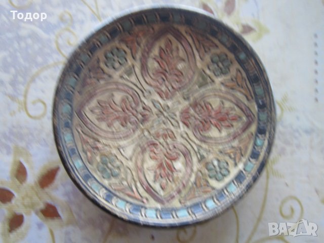Уникална авторска глинен керамична чиния емайл маркировка, снимка 2 - Други - 25878865
