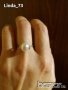 Среб.пръстен-с бяла перла-проба-925. Закупен от Италия.