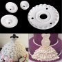 резци къдрици пластмасови 4 части рокля кукла барби орнаменти контури кант борд за торта фондан ук, снимка 1 - Форми - 16403499