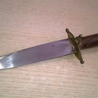 Стар нож индия-30см-дърво/метал/месинг-внос швеицария, снимка 6 - Ножове - 17807533