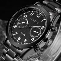 Мъжки нов луксозен моден ръчен часовник с календар от неръждаема стомана кварцов, масивен бизнес, снимка 4 - Мъжки - 20595058