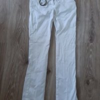 Бял панталон дамски с колан , снимка 2 - Панталони - 25865688