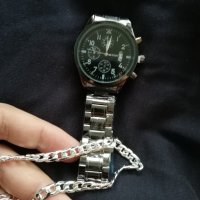 Мъжки нов луксозен моден ръчен часовник с календар от неръждаема стомана кварцов, масивен бизнес, снимка 15 - Мъжки - 20595058