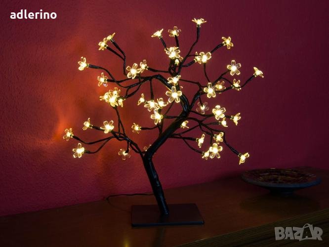 Светещо дръвче, светеща украса, светеща декорация, празнична украса, нощна лампа, топло бяло, снимка 1