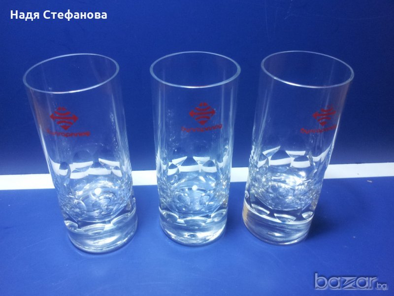 № 355 стъклени чаши за безалкохолно Булгарплод 3 бр, снимка 1