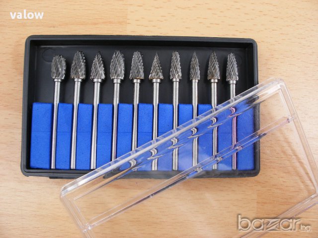 Фрезери борфрези борчета твърдосплавни к-т 10 бр Дремел Dremel cnc