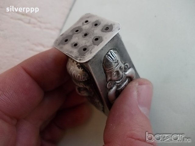 Сребърна солничка - 1, снимка 5 - Антикварни и старинни предмети - 21155317