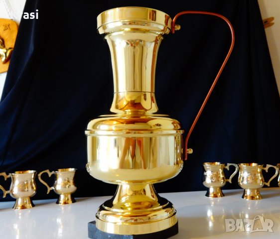 Блестяща бронзова кана за вино 2 л.,ваза.