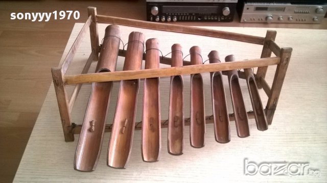Ретро музикален инструмент-бамбуков-45х38х18см-внос швеицария, снимка 5 - Антикварни и старинни предмети - 17082626