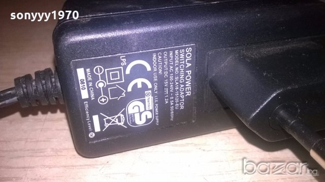 sola power 15v/1.2amp adaptеr-внос швеицария, снимка 5 - Мрежови адаптери - 19149986