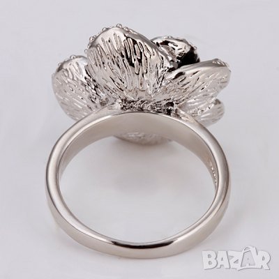 Посребрен арт пръстен, роза, снимка 5 - Пръстени - 24797855