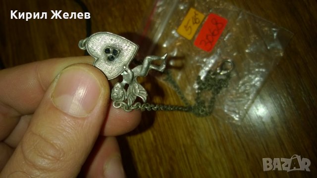 Фея Сърчице посребрени медальон колие -374, снимка 2 - Колекции - 24068894