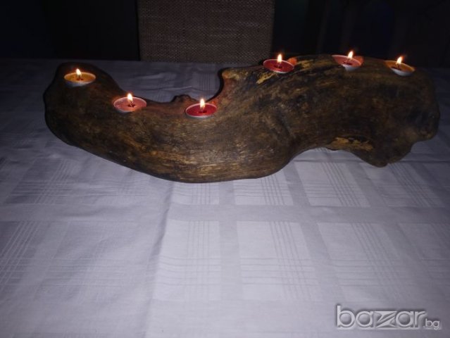 Дървени свещници, снимка 7 - Декорация за дома - 20324482