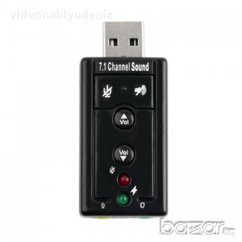 Универсален Мини Аудио Адаптер USB 3D 7.1 Канална Звукова Карта + 3.5mm Интерфейс за Микрофон, снимка 4 - Аудиосистеми - 21021877