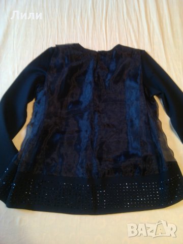  черна спортно елегантна блуза, снимка 5 - Блузи с дълъг ръкав и пуловери - 23192185