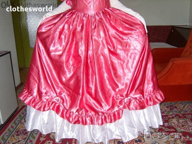 Бална рокля във викториански стил в розово и бяло, снимка 6 - Рокли - 11690524