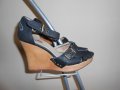 Оригинални черни кожени сандали на платформа Replay, снимка 1 - Сандали - 21214751