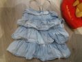 Дънкова рокля Zara 6-9 месеца , снимка 1 - Бебешки рокли - 25586060