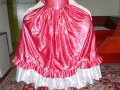 Бална рокля във викториански стил в розово и бяло, снимка 6